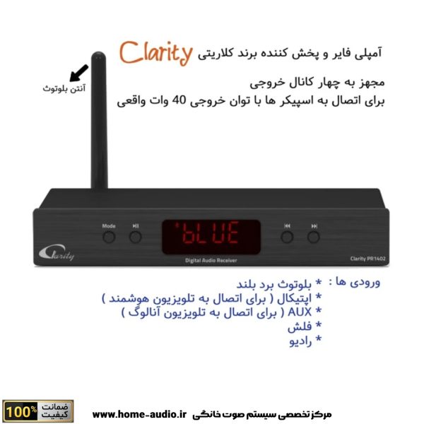 مجموعه کامل 4 اسپیکر سقفی ساندکو مدل SOUNDCO 565P + آمپلی فایر بلوتوثی کلاریتی(CLARITY) - Image 4